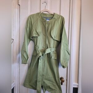 Simply Vera Vera Wang Light Green Trench Coat